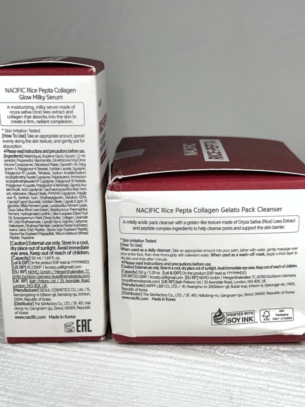 Korean Skincare Nacific Rice Pepta Collagen Gelato Cleanser & Milky Serum - Picture 8 of 10